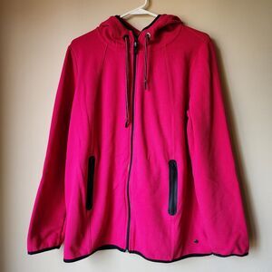 Cecil Jacket Womens Size XL Pink Ribbed Textured Zip Up Hoodie Coat